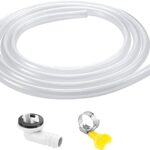 click to see full view drain hose for dehumidifier, drain hose for air conditioners with hose connection and clamp, portable ac condensate hose, replacement for 12 mm drain pipe of air conditioning