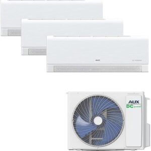 click to see full view safety and product resources want to recycle your product free of charge? aux a++ air conditioning set multi split 36000 btu (10.5 kw) outdoor unit + 3 x wall unit with wifi r32 refrigerant matte white quiet air conditioning for 3 rooms, office & bedroom [energy class a++]