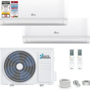 kältebringer multisplit air conditioner 2 indoor units 18000 btu 5.3 kw inverter air conditioner with heating function, wifi and app very quiet and energy saving cooling, heating, [energy class a++]